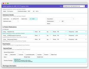 Screenshot of Progress Notes with fields highlighted