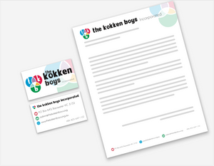 Branding, business cards and letterhead for The Kokken Boys
